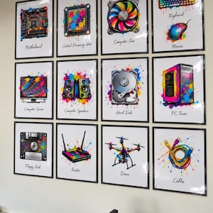 Computer Science Posters | Computer Lab Decor | 12 Computer Hardware Posters | Computer Parts Posters | Classroom Decor | STEM Classroom