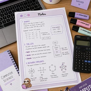 Anotações de Ciência da Computação para Imprimir | Revisão de Ciência da Computação para o GCSE | Anotações de Programação | Estudante de Ciência da Computação | Papel Pautado A4 | Anotações de Estudo