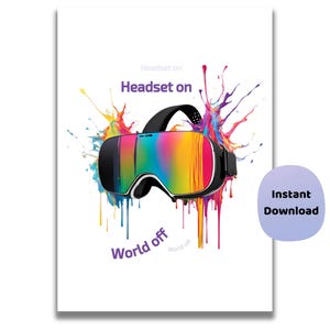 Virtual Reality Poster | VR Headset Classroom Wall Art | Computing Technology Print