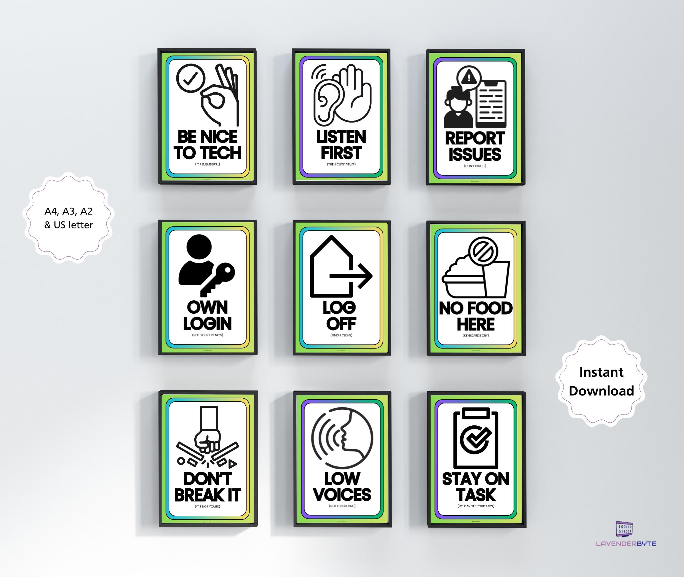 Computer Lab Rules Posters Printable | Computing Classroom Decor | KS2 ...