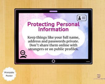 Online Privacy Class Display, Internet Safety Posters, Digital Citizenship, Online Safety Posters, Computing, PSHE Resource, KS2 KS3 KS4