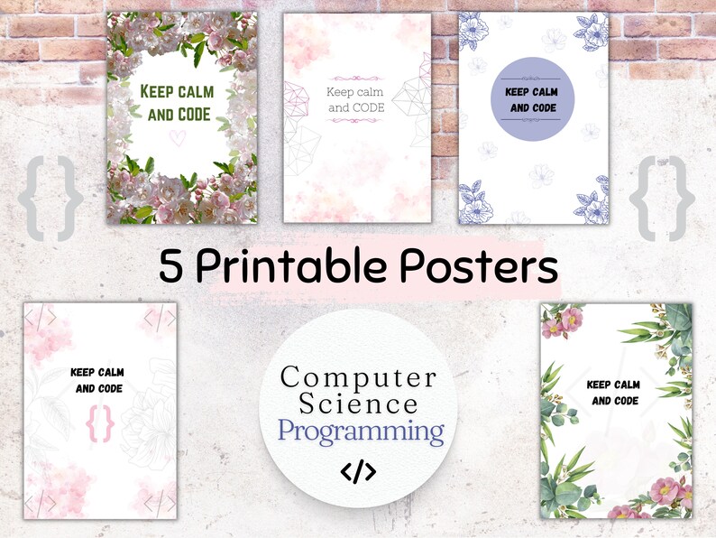Programmer Poster Set for Women in Tech - Girl Coder, Computer ...