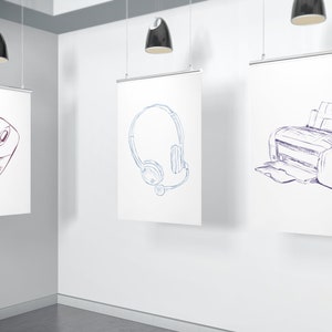 Computer Sketch Parts Prints | Tech Science Posters Set of 6 | Wall Art for GCSE STEM | Classroom Decor | Teaching Technology | Computing