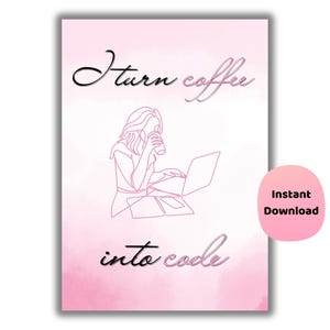 Koffie in code-poster | Muurkunst met bloemencodering | Afstudeercadeau