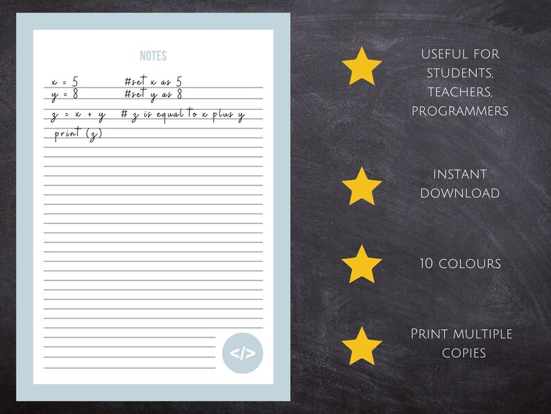 Coding Stationery Paper Coding for Girls Programming Notes - Etsy