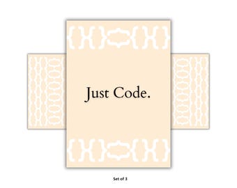Just Code Poster Set | Minimal Coding Wall Art | Office Tech Decor