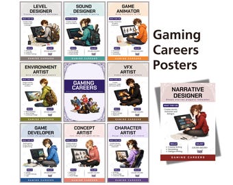 Computer Science Careers Posters | STEM Career Display | Computer Lab Decor | Gaming Careers Posters | Technology Classroom | STEM Careers