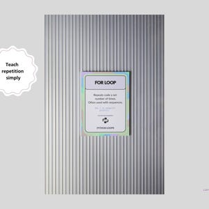 Set di poster sui cicli Python, ciclo For While, intervallo, interruzione, continua, materiale didattico per la classe di informatica GCSE, scuola secondaria di primo e secondo grado (KS3, KS4), decorazione murale per la programmazione, scuola. immagine 6