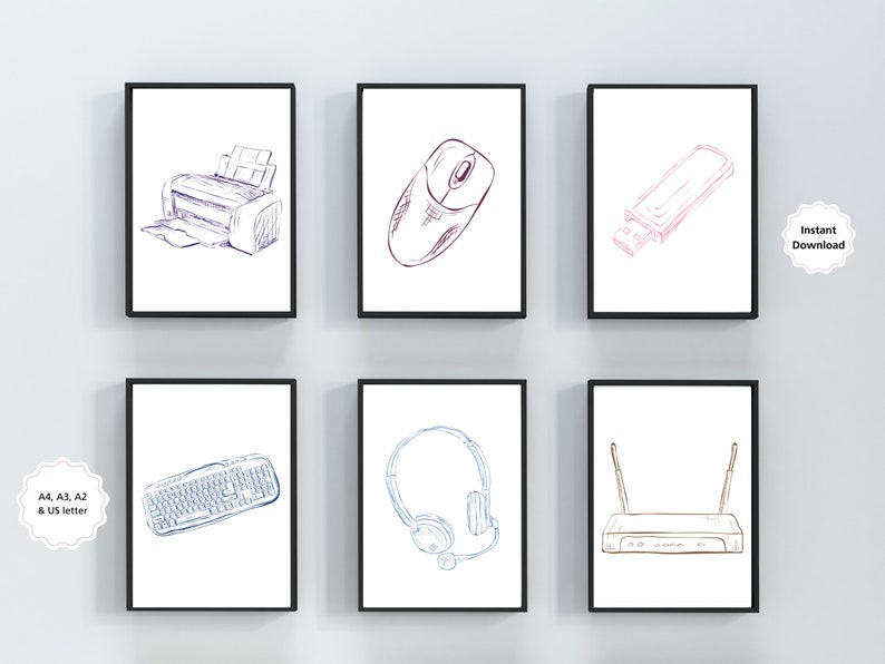 Set of 6 Computer Lab Posters | Technology Classroom Decor | Computing ...