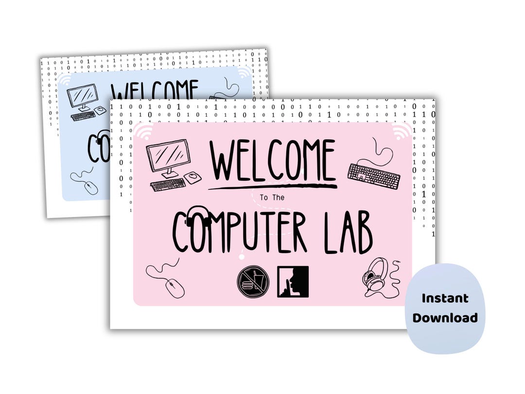 Computer Lab Poster Set | Classroom Decor | Computing Rules & Door ...