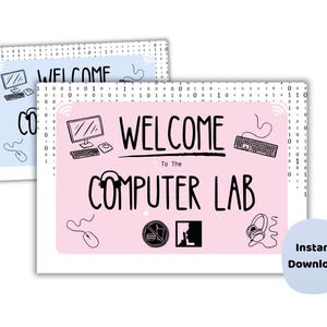 Computer Lab Poster Set | Classroom Decor | Computing Rules & Door Signs for ICT Teachers