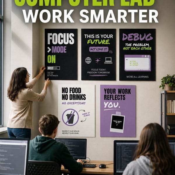 Computer Lab Rules Poster - Etsy
