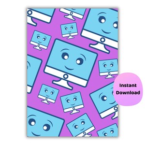 Kawaii Computer Print - Technik Poster für das Kinderzimmer (Digitaler Download)