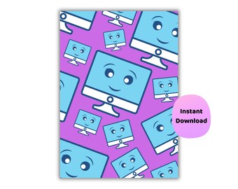 Kawaii Computer Print - Technik Poster für das Kinderzimmer (Digitaler Download)