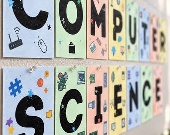 Computer Science Posters | Computer Lab Decor | Technology Posters | Coding Classroom Decor | Computer Science Classroom Display Letters Set