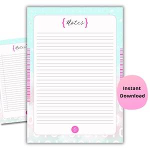 Mujeres en Ciencias de la Computación: Notas rayadas / Papelería tecnológica imprimible