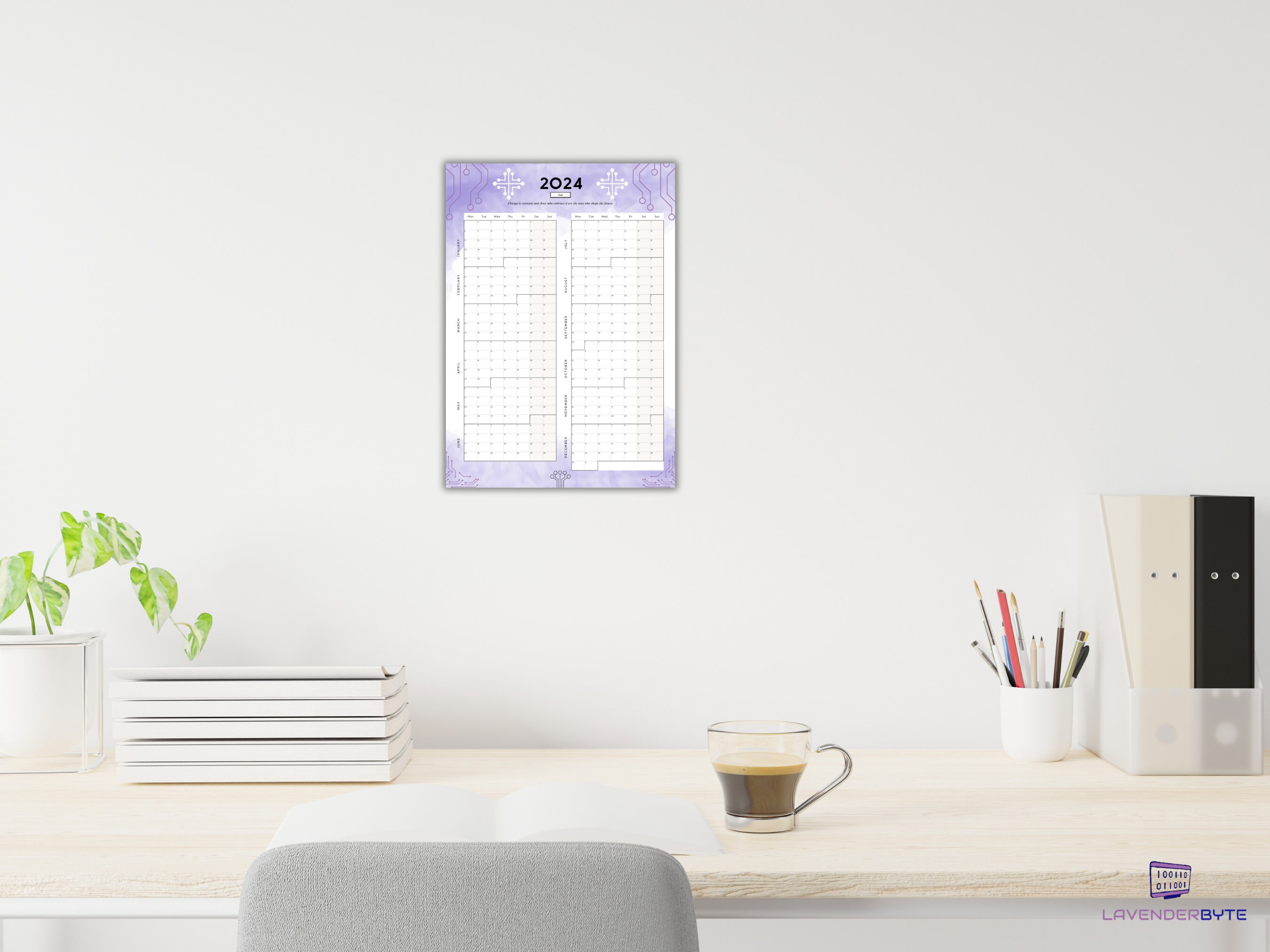 Technology Themed Calendar Computer Science Block Year 2024 Etsy