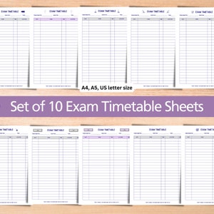 Planificateur de révisions d'examens, calendrier des études imprimable, planificateur d'études GCSE, journal des révisions, agenda étudiant, téléchargement immédiat étudiant en informatique