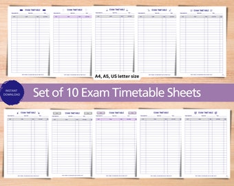 Exam Revision Planner, Study Timetable Printable,GCSE Study Planner, Revision Log, Student Planner,Instant Download Computer Science Student