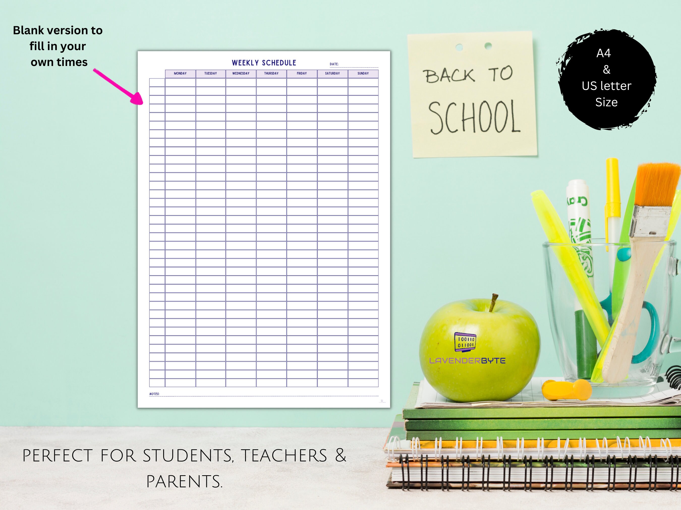 Half-hour Weekly Schedule| Printable Planner |computer Science & Tech ...