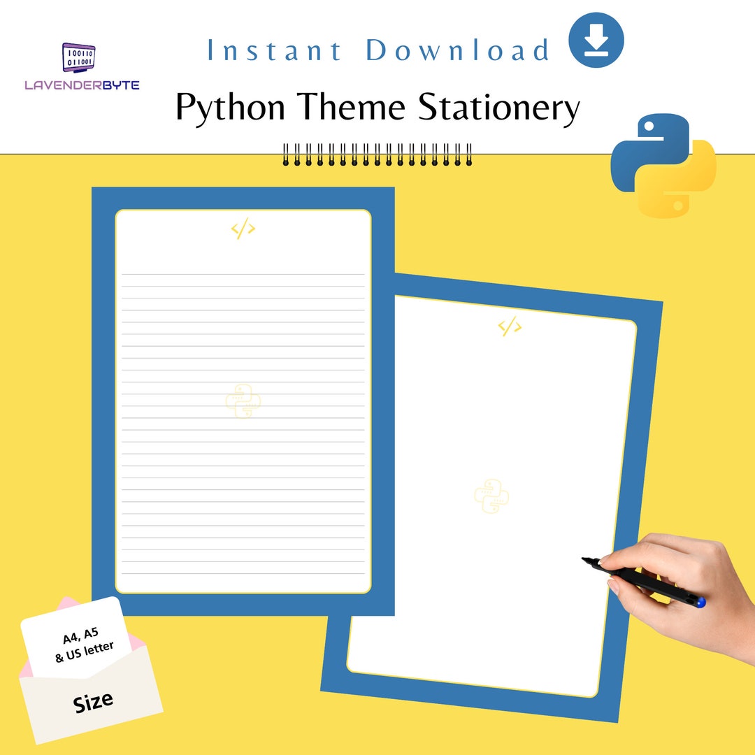 Python Stationery Coding Notes Template Programming Template - Etsy