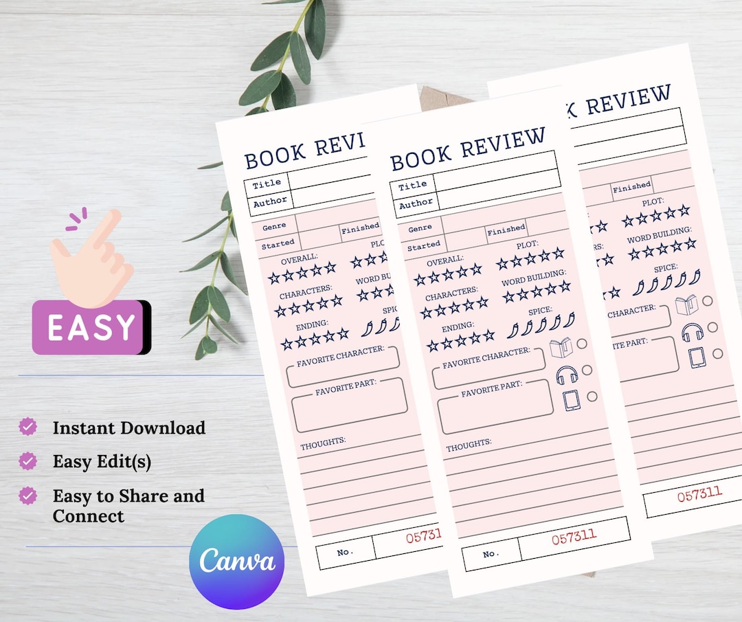Book Review Bookmark Template, Book Club Discussion Game Bookmark, Book ...