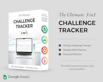 75 Days Challenge Tracker | 75 Day Challenge | 75 Soft Challenge | 75 Medium Challenge | Challenge journal | Google Sheet Spreadsheet