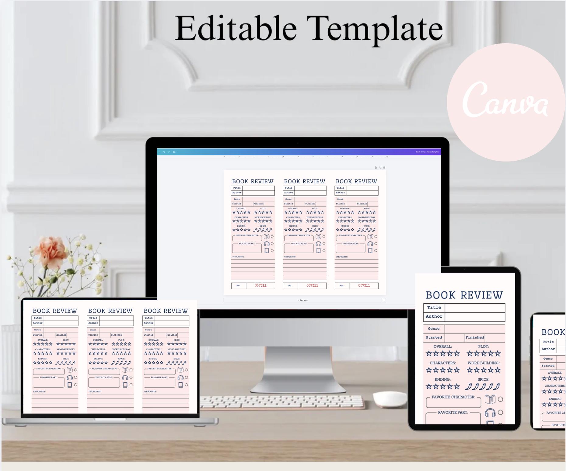 Book Review Bookmark Template, Book Club Discussion Game Bookmark, Book ...