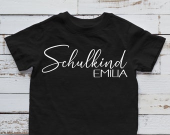 Kids Organic T-Shirt | Schulkind personalisierter Name | Einschulung Erstklässlerinnen