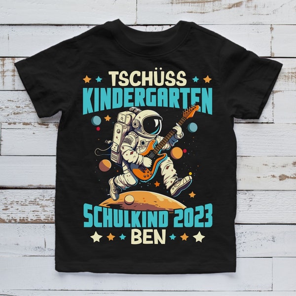 School kid tshirt for school launch | Bye kindergarten with name and school year | Outfit personalized school enrollment | astronaut