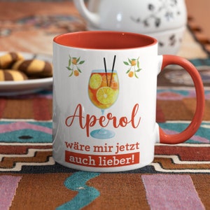 Aperol gift cup two-tone, Holy Aperoli, joyride, mug, glass, coffee cup with funny saying, I would prefer Aperol now too