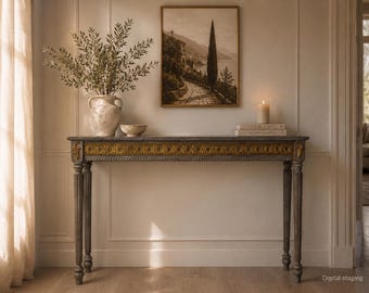 Narrow Console Table for Hallway. 72 Inch Console Table in timeless Italian style, Luxury Sofa Table for Living Room, Housewarming Gift