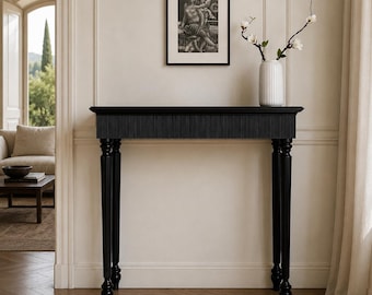 Slim Console Table Black Hallway Table. Italian Style Elegance.  Writing Desk, Entryway Side Table, Solid Wood Console Table, Wedding Gift
