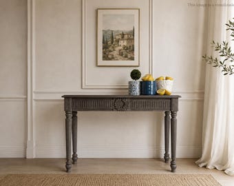 Classic Console Table Wood, Italian Style Hallway Table, Narrow Entryway Table, Handmade Furniture. Luxury House Warming Gift