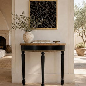 Narrow Console Table Wood, Italian Style Entryway Table, Handmade Luxury Console, Old Money Furniture, C Table Wedding Gift Furniture