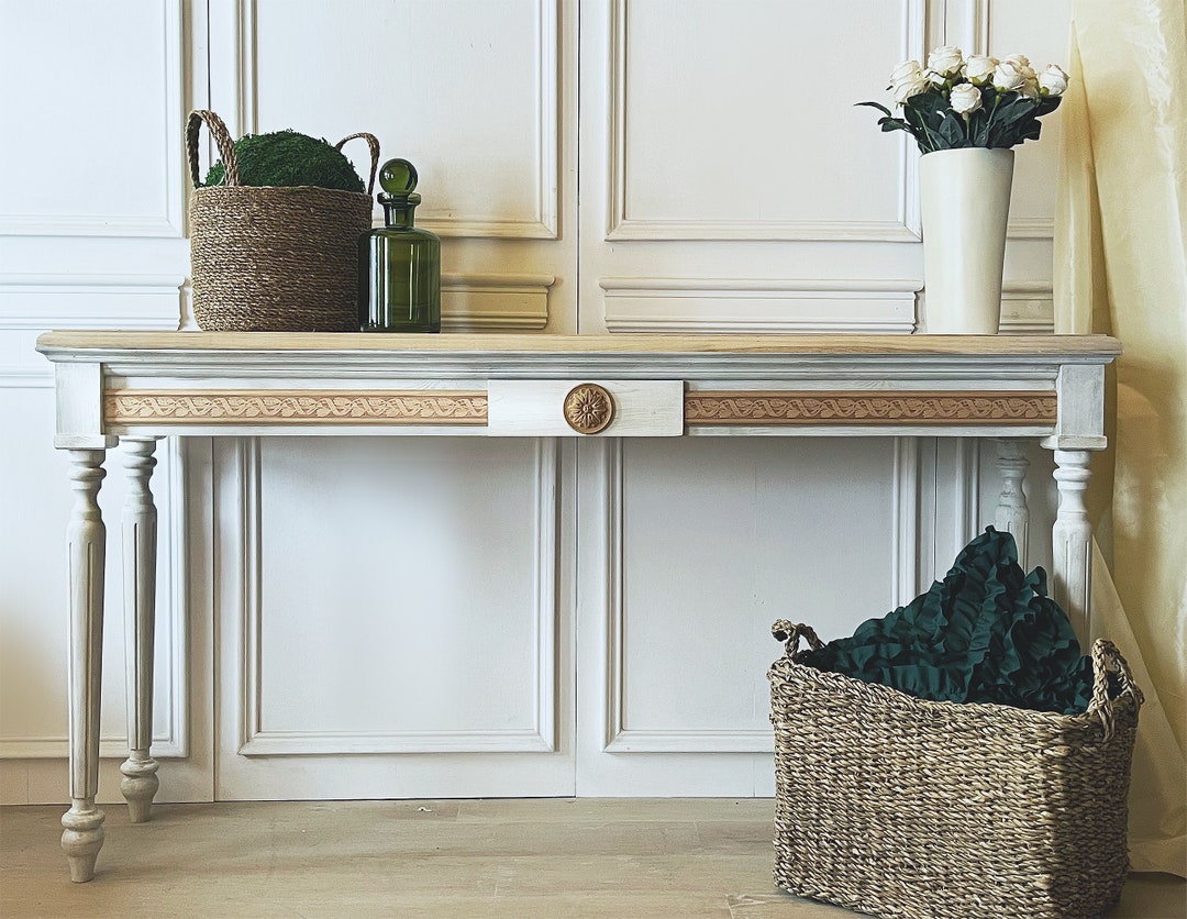 Le Rustique Chick I, Wooden Table, Desk, Distress Finish, Narrow Table