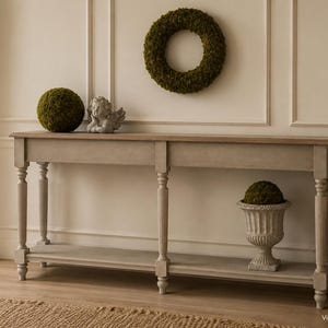 Narrow Console Table for Kitchen, Storage Console Table. Hallway Furniture, Behind Sofa Table in Italian Classic Style. Wedding Gift Table