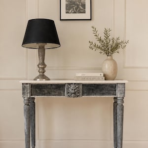 Wood Writing Desk, Narrow Console Table, Elegant Sofa Table in Old-Money Style, Handmade Furniture. Luxury Console Table, Wedding Gift Idea