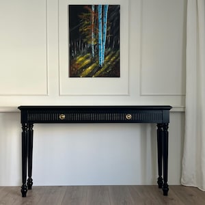 Maison Verde II mit Schublade, Holztisch, Antik-Finish, schmaler Tisch, Holzkonsole, geschnitzte Konsole