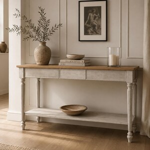 Slim Console Table for Living Room. Handmade furniture in elegant Italian style, perfect for timeless interiors. Storage console Table