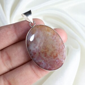 Red Bloodstone Pendant 925 Silver Pendant Oval Pendant Bloodstone Gemstone Pendant Bloodstone Jewelry Crystal Pendant Handmade Pendant Gift