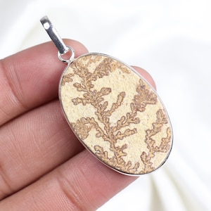 Psilomelane Dendrite Pendant 925 Sterling Silver Pendant Psilomelane Pendant Dendrite Gemstone Pendant Psilomelane Jewelry Bezel Pendant