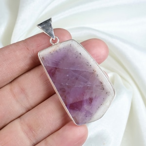 Trapiche Amethyst Slice Pendant, 925 Silver Pendant, Bezel Pendant, Trapiche Amethyst Pendant, Amethyst Gemstone Pendant, Crystal Pendant