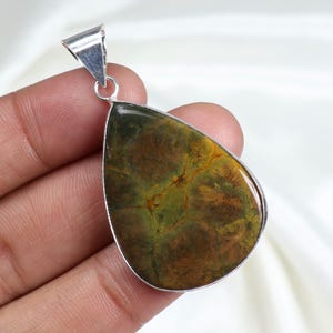 Ocean Jasper Pendant 925 Silver Pendant Natural Ocean Jasper Gemstone Pendant Bezel Pendant Ocean Jasper Jewelry Handmade Pendant Necklace