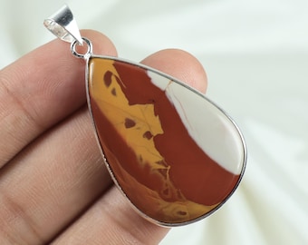 Noreena Jasper Pendant, 925 Silver Necklace Jewelry, Pear Shape Noreena-Jasper Gemstones Pendant, Boho Jewelry, Gift For Girlfriend