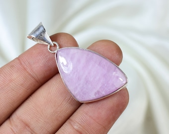 Pink Kunzite Pendant 925 Sterling Silver Pendant Bezel Pendant Fancy Shape Pendant Crystal Kunzite Gemstone Pendant Handmade Jewelry Gift