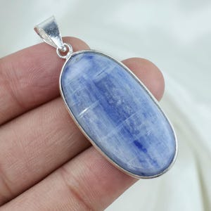 Blue Kyanite Pendant, 925 Solid Silver Pendant, Natural Kyanite Blue Pendant, Bezel Pendant, Kyanite Necklace, Kyanite Jewelry Birthday Gift