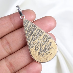 Psilomelane Pendant 925 Silver Pendant Bezel Pendant Natural Psilomelane Dendritic Pendant Dendrite Pendant Psilomelane Gemstone Pendant
