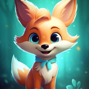 Unique Fantasy Fox Character – Digital Download, Printable AI Art, Wall Art, Whimsical Style, Perfect for Creative Projects & Gifts