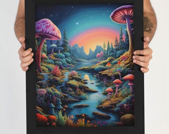 Magical Psychedelic Fantasy Landscape Art, PRINTABLE, Wall Art, Digital Art, AI Art, Digital Print, Instant Digital Download